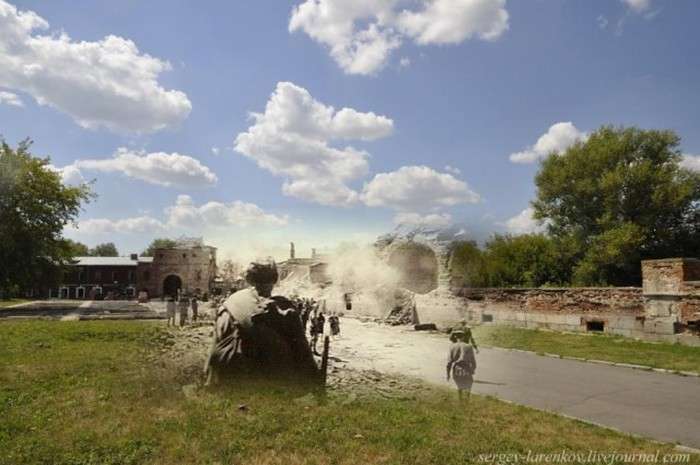 Суміщені військові і сучасні знімки Брестської фортеці (27 фото)
