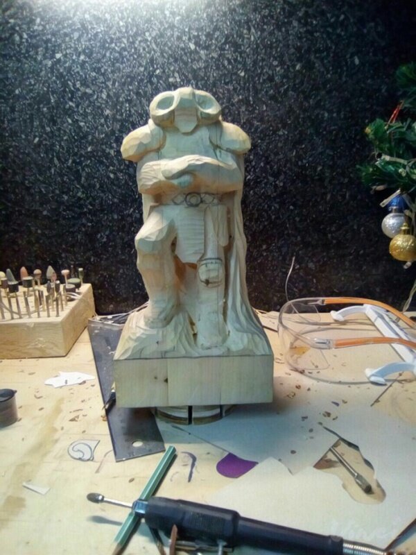 Создание фигурки из дерева в стиле фэнтези скульптура